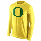 Oregon Ducks Nike Cotton Logo Long Sleeve WEM T-Shirt - Yellow,baseball caps,new era cap wholesale,wholesale hats